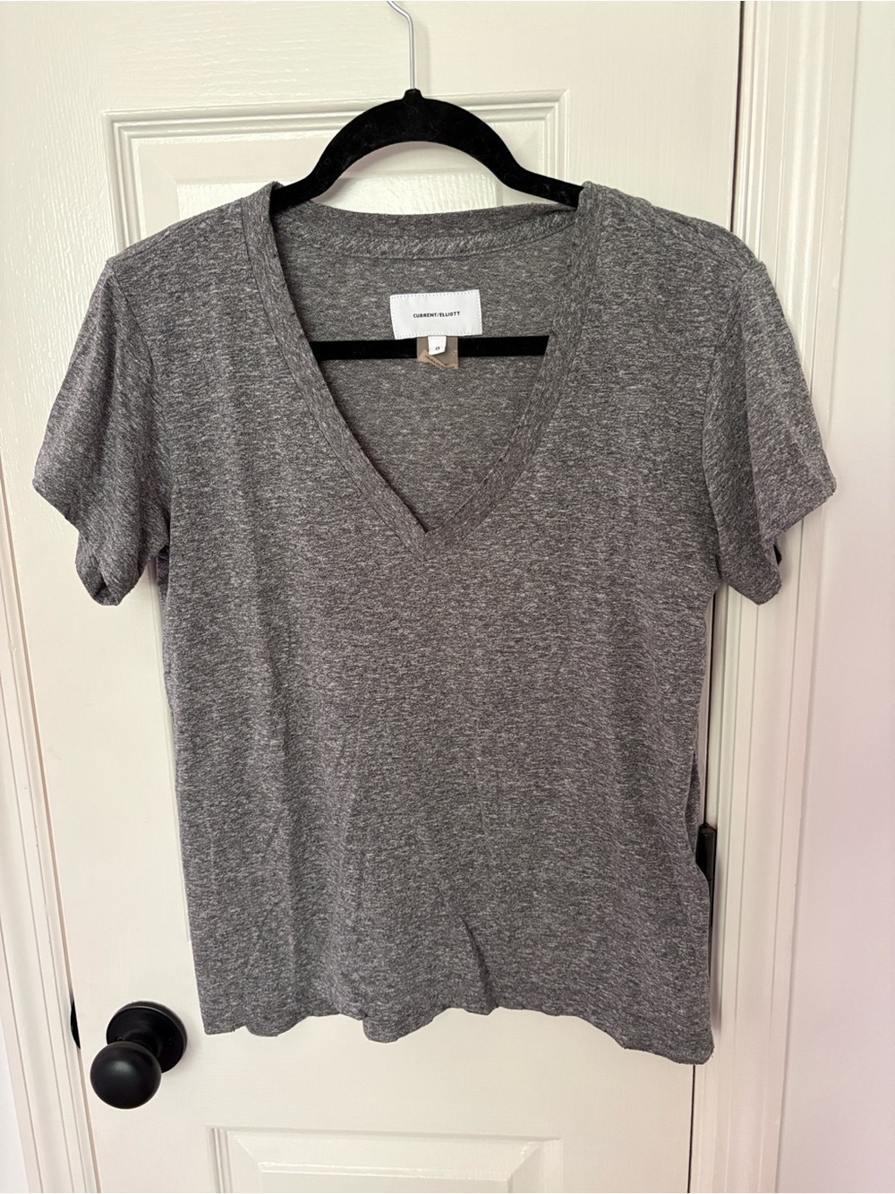 Current/Elliott Heather Gray V-Neck Short Sleeve Tee
